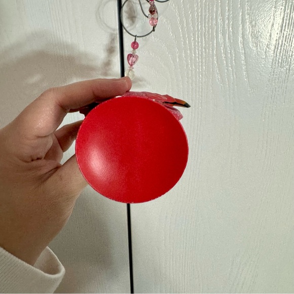 Handmade flamingo mobile. Metal pink flamingo hangs from metal and bead hanger - Picture 6 of 9